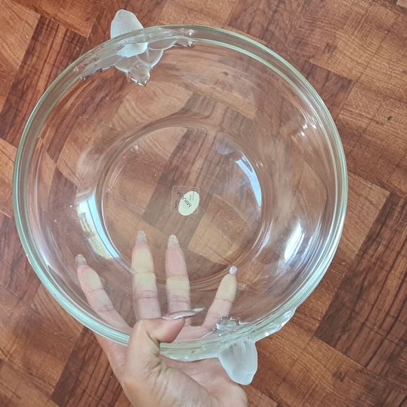 Mikasa Dining Mikasa Glass Serving Bowl With Floral Handles Poshmark